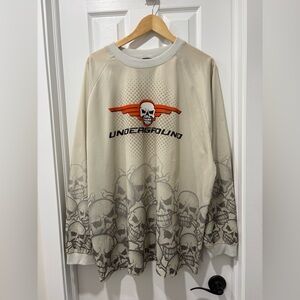 Y2K Underground Skull Graphic Jersey 725 originals men’s XL/XXL distressed
